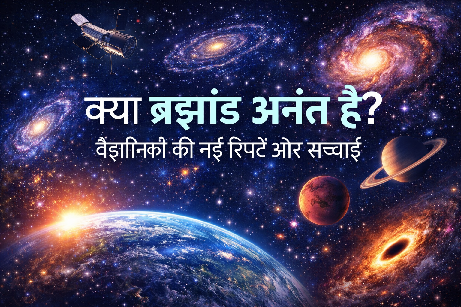 क्या ब्रह्मांड अनंत है – वैज्ञानिकों की नई रिपोर्ट पर आधारित ब्रह्मांड, आकाशगंगाएँ और ग्रहों की तस्वीर
